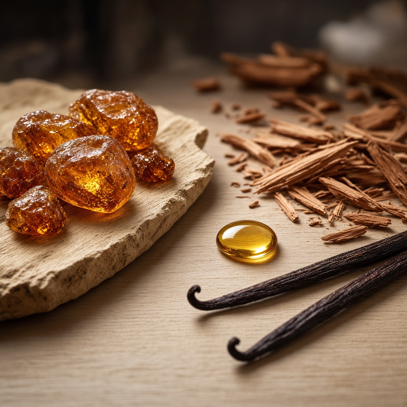 Amber, vanilla and cedar